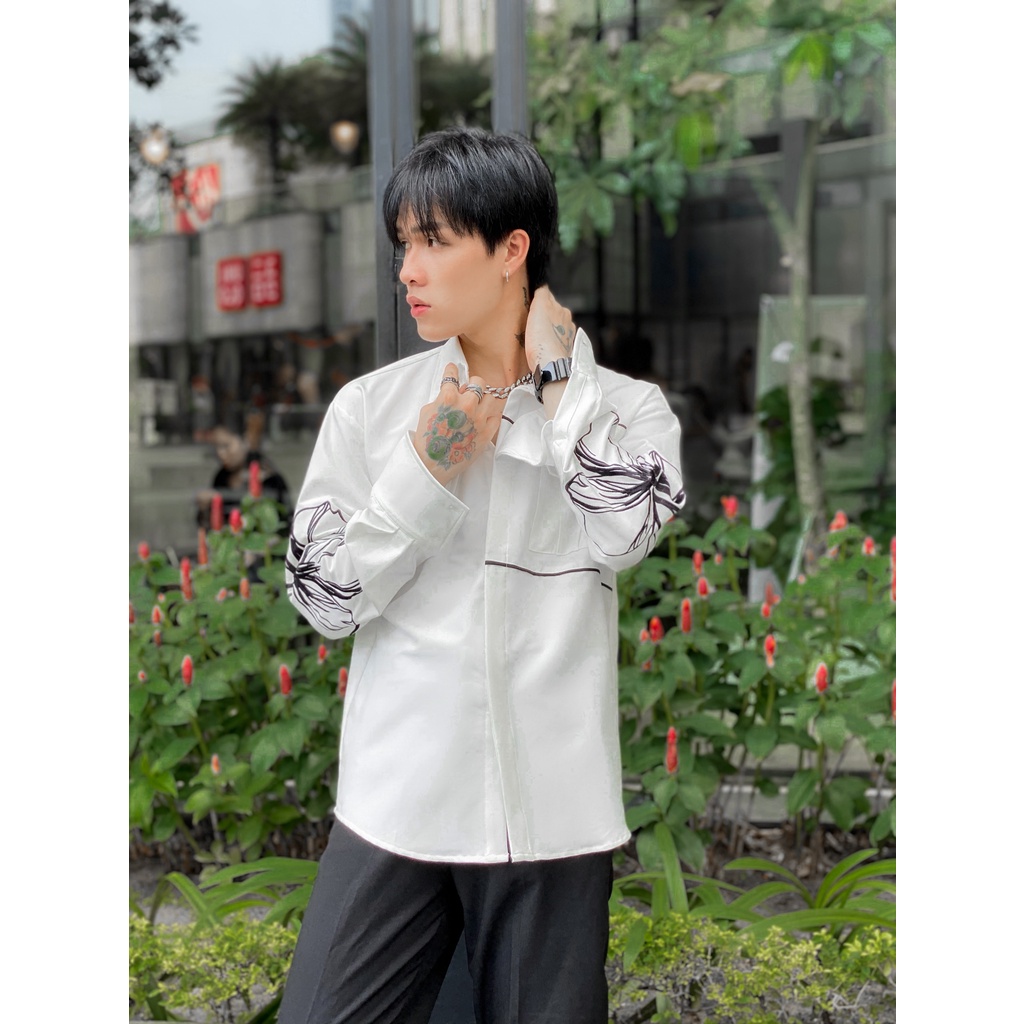 Áo sơ mi nam tay dài họa tiết thêu VICOLAS EMBROIDERED SHIRT