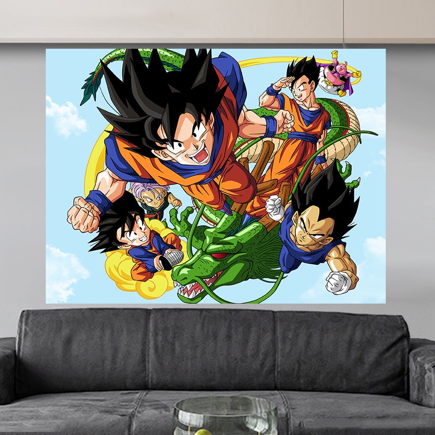Dragon Ball Anime Nền Vải Goku Phong cách Nổ Treo Vải Thảm Phòng ngủ Phòng ngủ Ký túc xá Phòng ngủ Trang trí đầu giường Tường Che những gì bạn thấy là những gì bạn nhận được