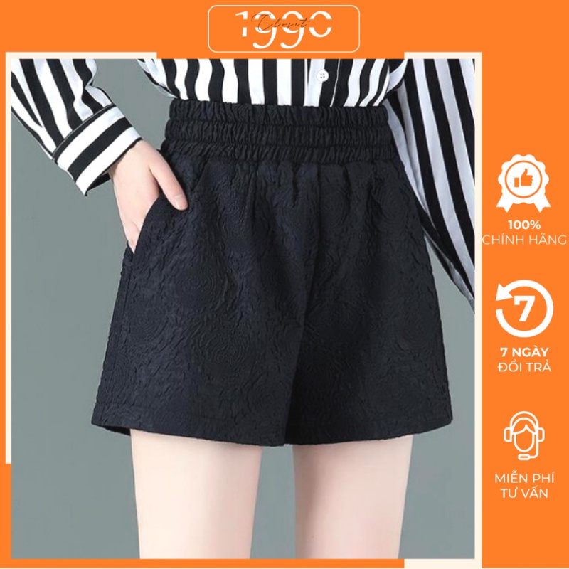 Quần đùi hoa in nổi, quần short phồng hoa 4 màu, quần sooc xốp hoa phối nhiều kiểu áo năng động | BigBuy360 - bigbuy360.vn