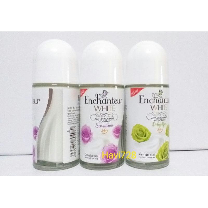 Lăn khử mùi trắng da Enchanteur 50ml (nước đục)