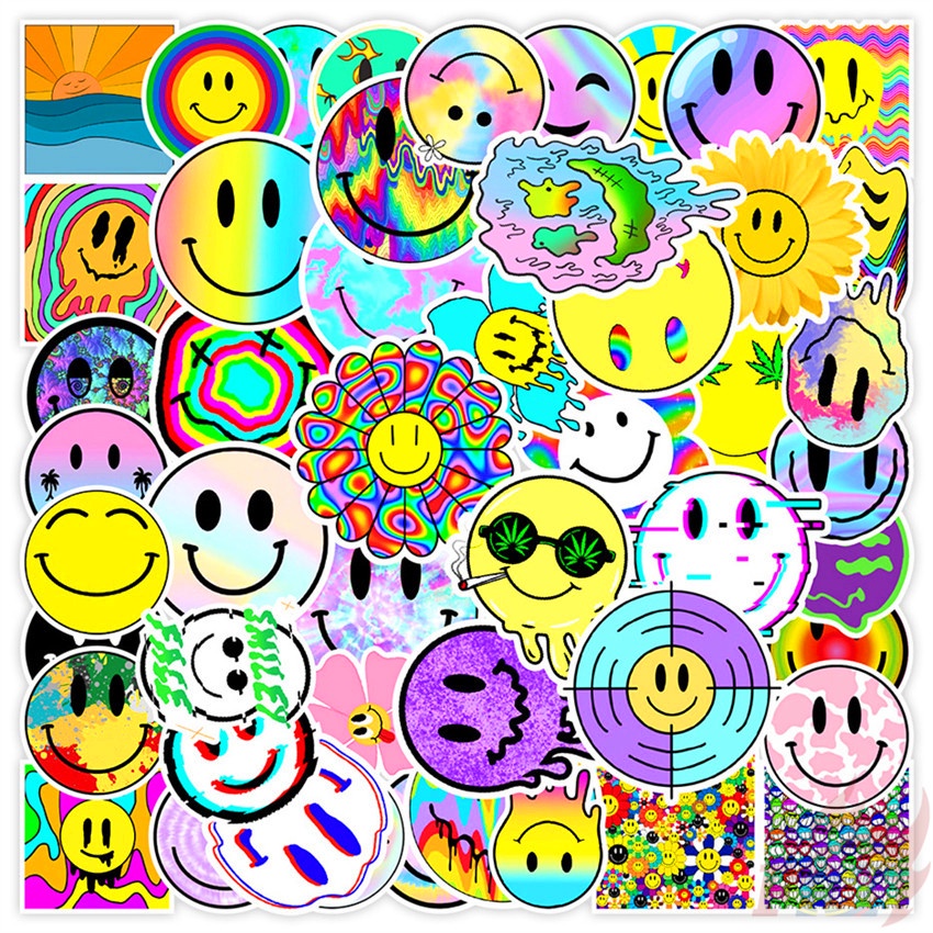 ❉ Smiley World Series 01 Fashion Brand Funny Smile Stickers ❉ 50Pcs/Set DIY Fashion Mixed Doodle Decals Stickers