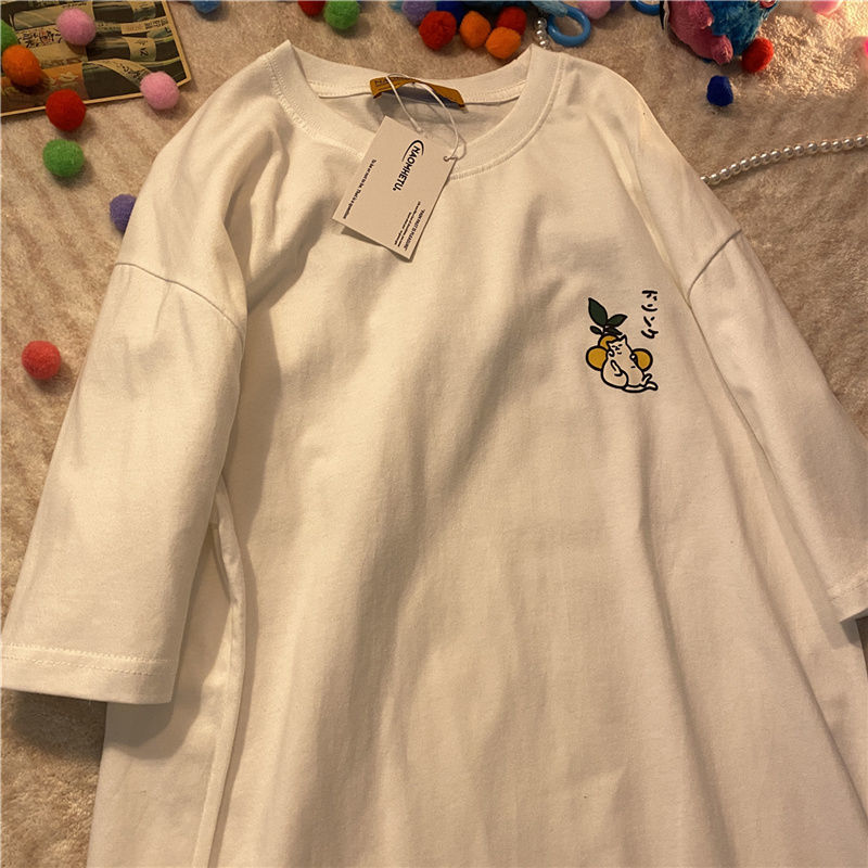 Áo Thun 100% cotton Tay Ngắn Dáng Rộng Phong Cách Hàn Quốc Thời Trang Mùa Hè Mới Cho Nữ