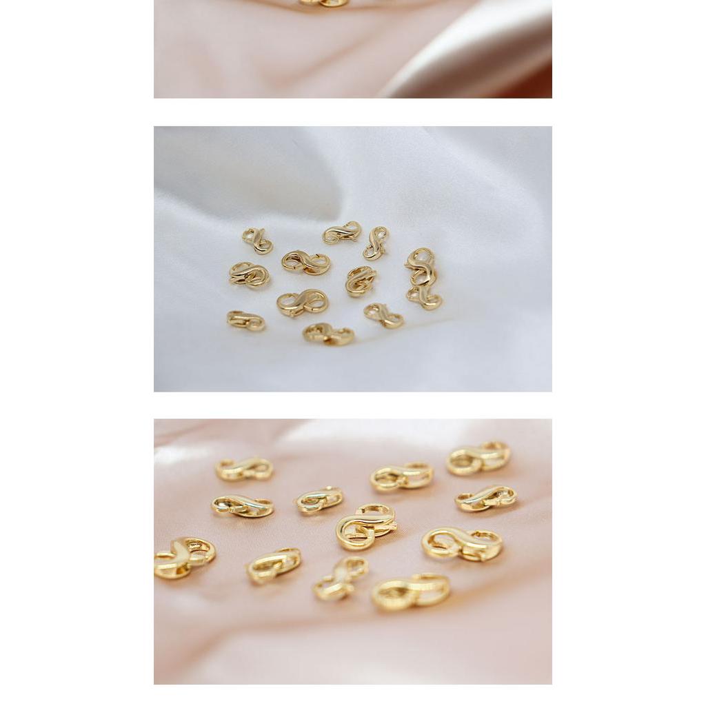 Khóa Hợp Kim Đồng 8 Lỗ Xỏ Hạt Ngọc Trai Làm Trang Sức Thủ Công 14k