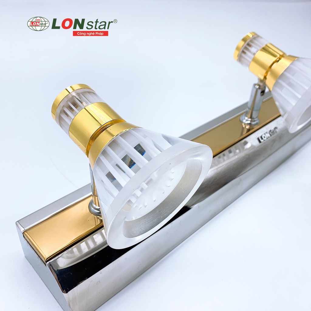 Đèn Soi Tranh , Gắn Gương LONstar 3 Bóng Led , Phong Cách Hiện Đại ,Chất Liệu Inox Chống Gỉ, Điều Chỉnh Được Góc Chiếu