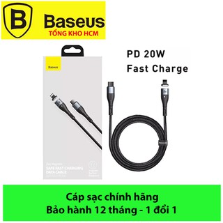 [Mã ELMS10 giảm 6% đơn 50K] Cáp sạc nhanh Baseus 20W PD , Cáp nam châm Baseus Type C to L 20W, sạc nhanh cho táo 12 13