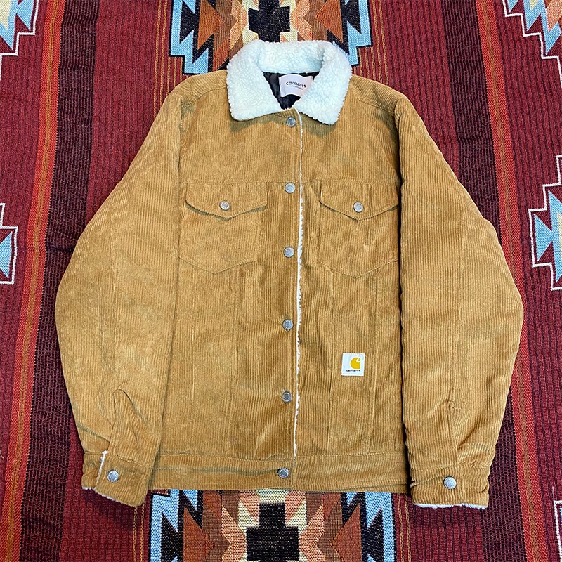 O7AO Carhartt Carhart thickened jacket cotton-padded coat corduroy lamb fleece coat couple loose retro men's and women's 2021