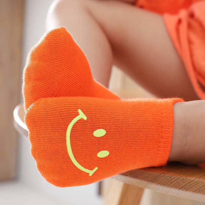 Vớ Cotton Mỏng Thoáng Khí Thoải Mái In Hình Mặt Cười Màu Sắc Ngọt Ngào Thời Trang Mùa Hè Cho Bé Từ 1-8 Tuổi