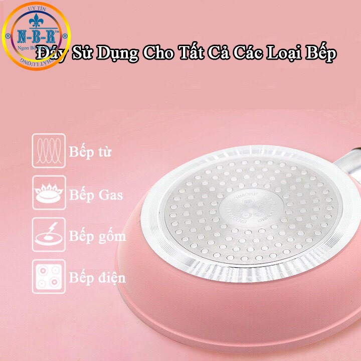 Chảo chống dính chống xước cao cấp, đường kính 16cm cán gỗ siêu bền