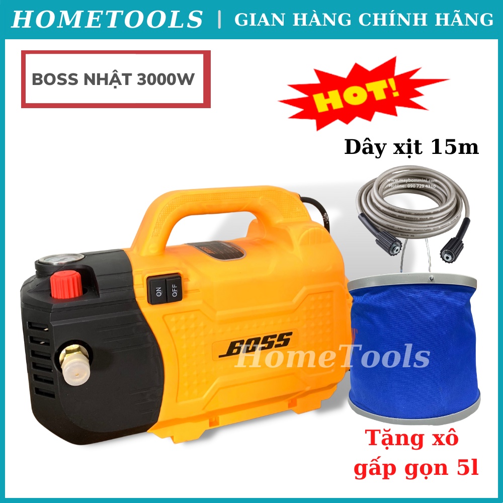 Máy rửa xe BOSS NHẬT 3000W, máy rửa xe chỉnh áp 2500W thế hệ mới | Máy rửa xe chuyên nghiệp chính hãng