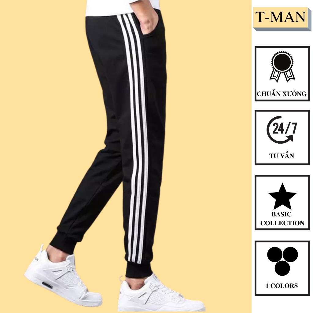 Quần Thể Thao Nam 3 Sọc TMAN Nam Nữ Thu Đông Co Giãn Ống Suông ,Ống BO