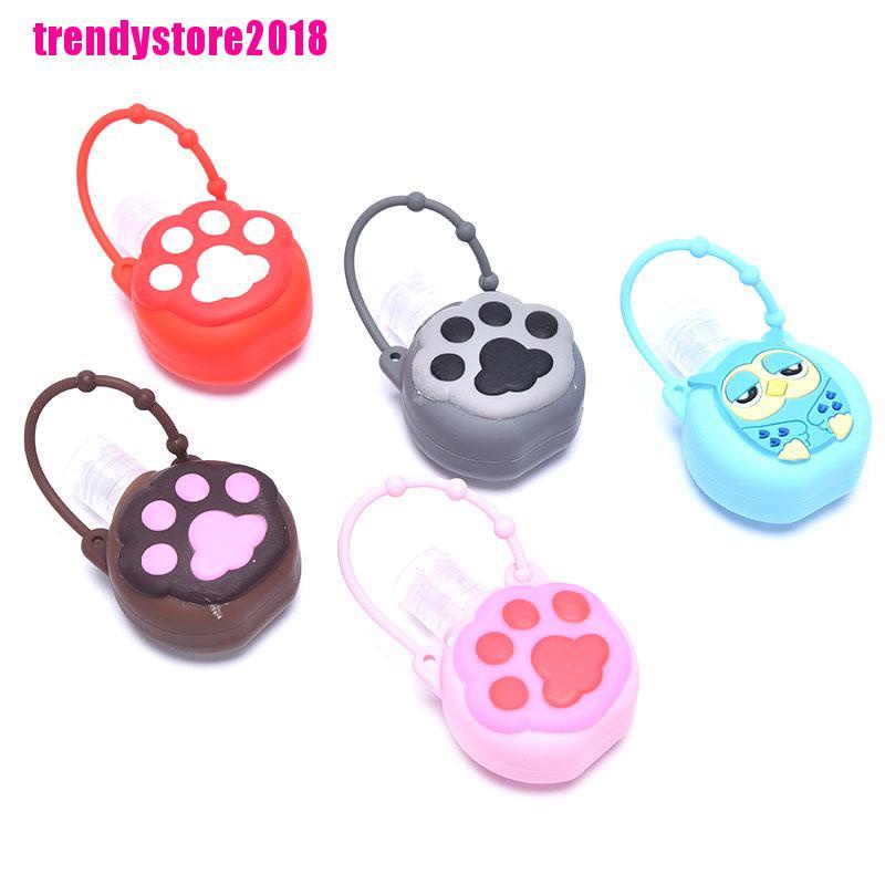 Vỏ Bọc Chai Nước Rửa Tay Bằng Silicon Gel Hình Tròn 30ml Họa Tiết Hoạt Hình