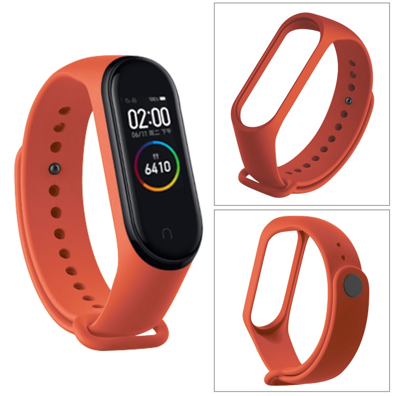 Dây Đeo Thay Thế Chất Liệu Silicon Màu Trơn Cho Xiaomi mi band 7 6 5 4 3 3 4 5 mi band 6