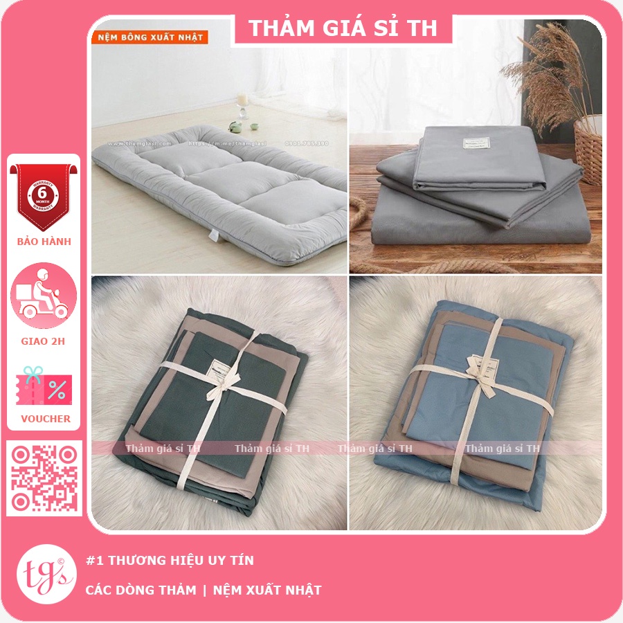 Ga gối giá rẻ bảo bảo vệ nệm bông xuất Nhật kích thước 1m4 x2m hàng Cotton cam kết chất lượng