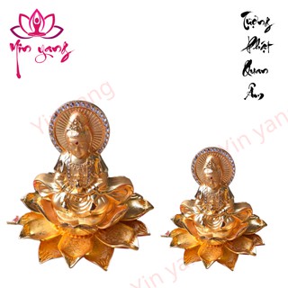 Tượng quan âm bồ tát ngồi đài sen- tượng quan âm để oto, để bàn- yinyang shop