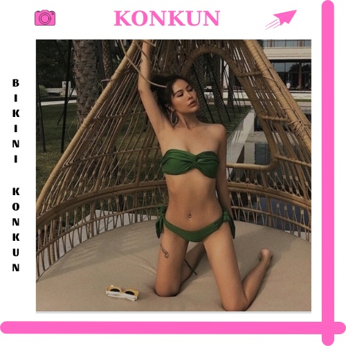 Bikini đồ bơi đi biển 2 mảnh xoắn ngực sexy KONKUN MS90