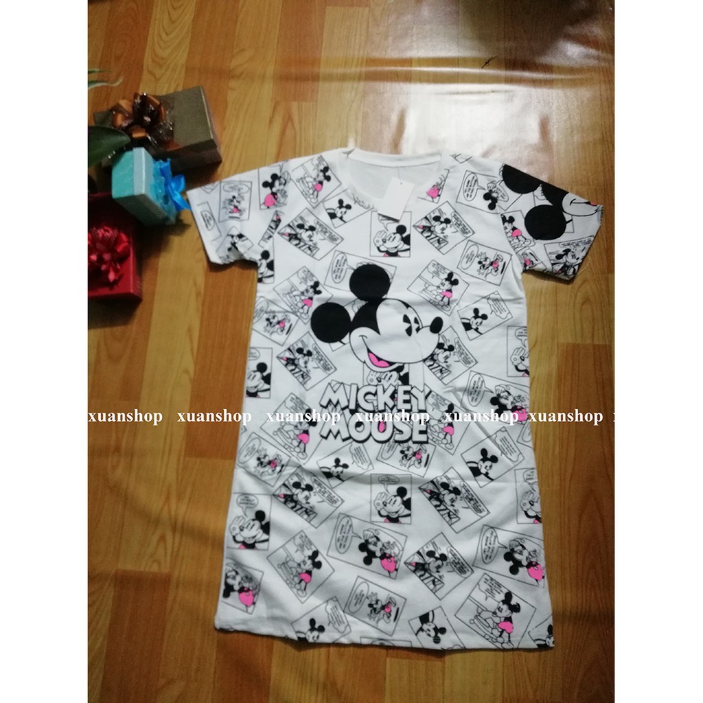 Đầm thun mặc nhà hình chuột Mickey