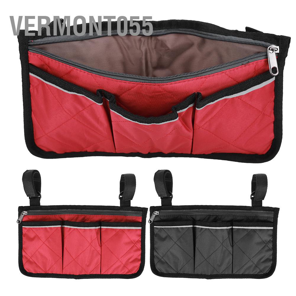 Vermont055 Multifunctional Wheelchair Scooter Armrest Side Bag Walker Hanging Pouch Storage Organizer