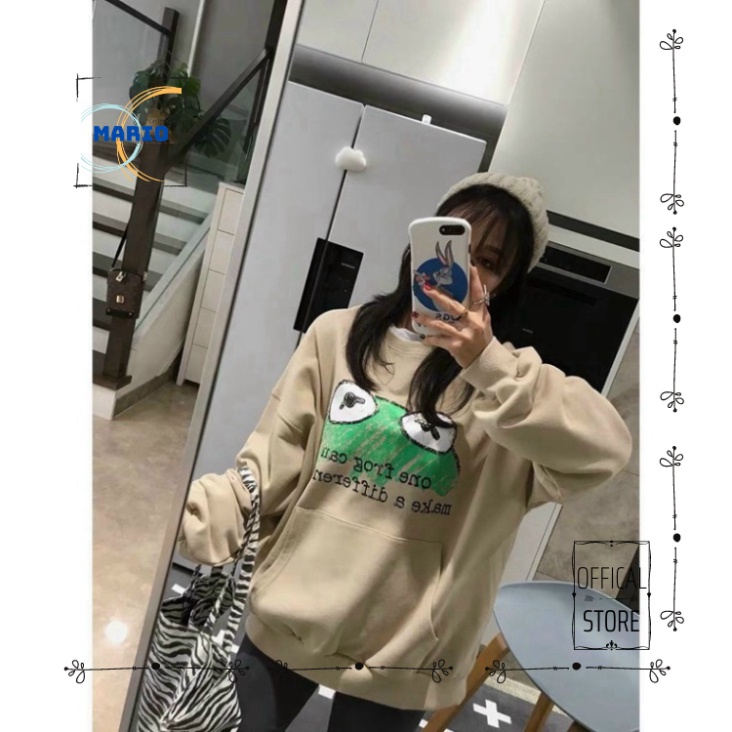 [MARIO FASHION] Áo khoác nỉ Sweater Ếch Xanh form rộng áo nỉ bông nữ Unisex Phong Cách Hàn Quốc | BigBuy360 - bigbuy360.vn