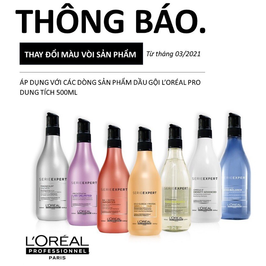 [Chính hãng] [Siêu rẻ] Dầu gội chống rụng tóc L'oreal Serie Expert Omega 6 Density Advanced Bodifying 500ml