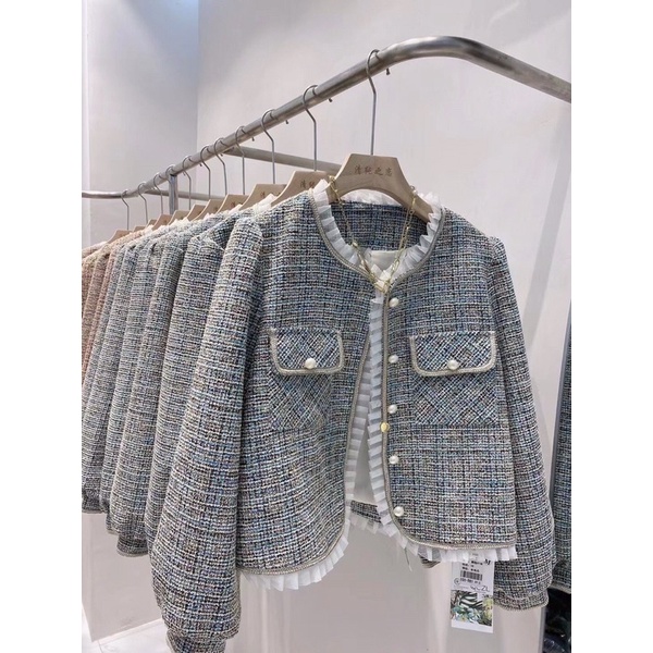 Áo khoác dạ Tweed tiểu thư