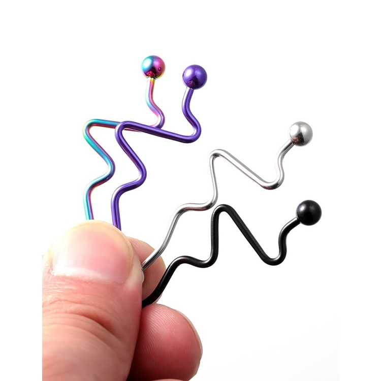 Bộ 4 Bông Tai Hình Trái Tim Bằng Thép Không Gỉ 14g