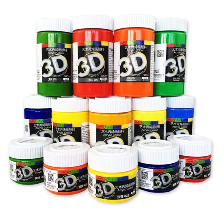 MÀU ACRYLIC 3D, màu vẽ tranh Hộp 300ML