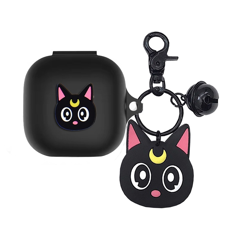 Vỏ Bảo Vệ Hộp Sạc Tai Nghe JBL Live Pro 2 TWS Bằng Silicon Hình Chú Mèo Dễ Thương Kèm Móc Khóa Tiện Dụng