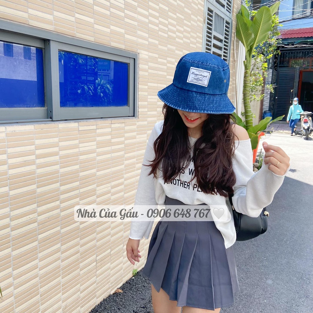 Mũ bucket jean mềm rũ quá xá đẹp luôn