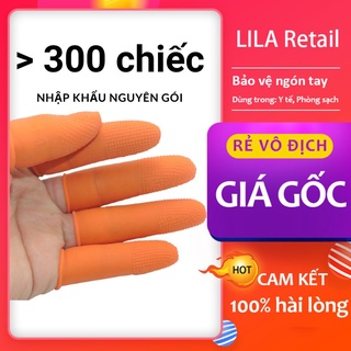 Bao ngón tay có gai màu CAM sần từ cao su chống tĩnh điện phòng sạch làm nail