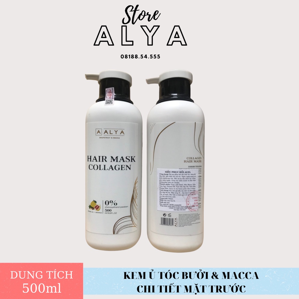 Kem Hấp, Ủ, Xả Tóc Bưởi Grapefruit Macca Collagen Phục Hồi Siêu Mềm Mượt 500ML. Nhập khẩu và phân phối bởi CTY ALYA