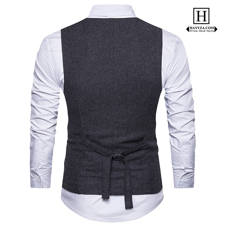 Áo gile công sở nam 2 hàng cúc cổ điển