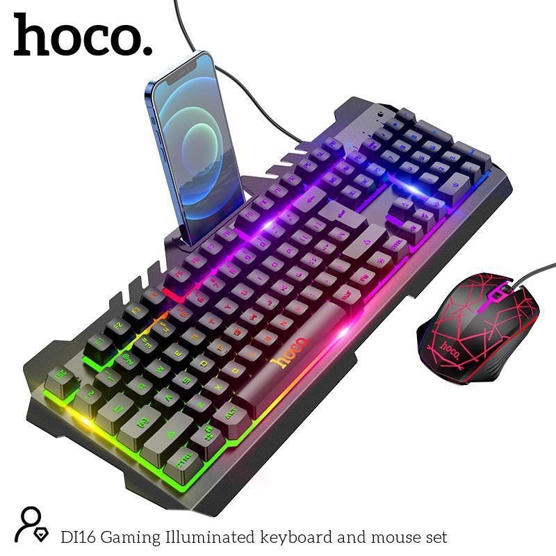 Bàn Phím Gaming DI16 Super Pro New 2021 Led Đổi Màu Chế Độ Led Khác Nhau Ngang Phím Cơ PC chính hãng hoco