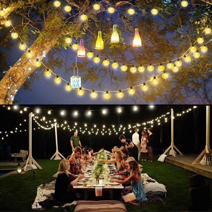 Đèn LED Tròn Năng Lượng Mặt Trời Trang Trí Năm Mới
