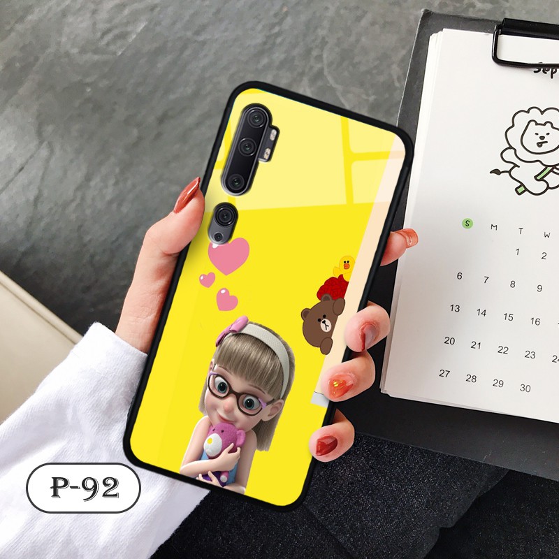 Ốp lưng kính 3D Xiaomi Mi Note 10/ Note 10 Pro-cute