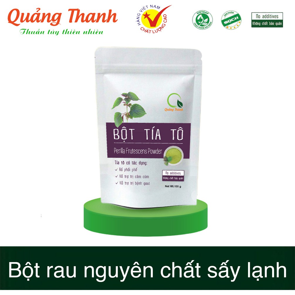 Bột tía tô nguyên chất sấy lạnh Quảng Thanh 50g 100g Xanh Corner