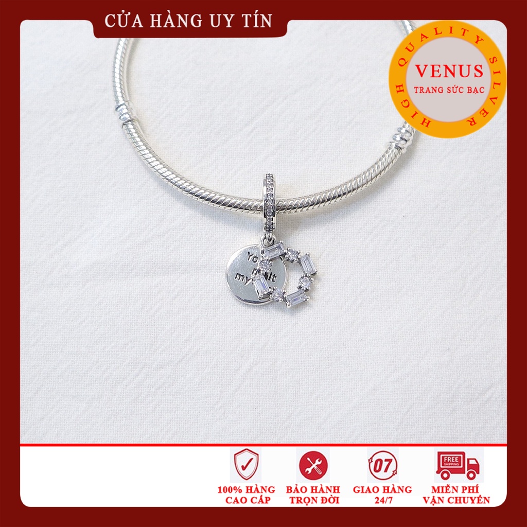 Hạt charm bạc 925 cao cấp- Treo you melt my heart- Trang sức bạc VENUS