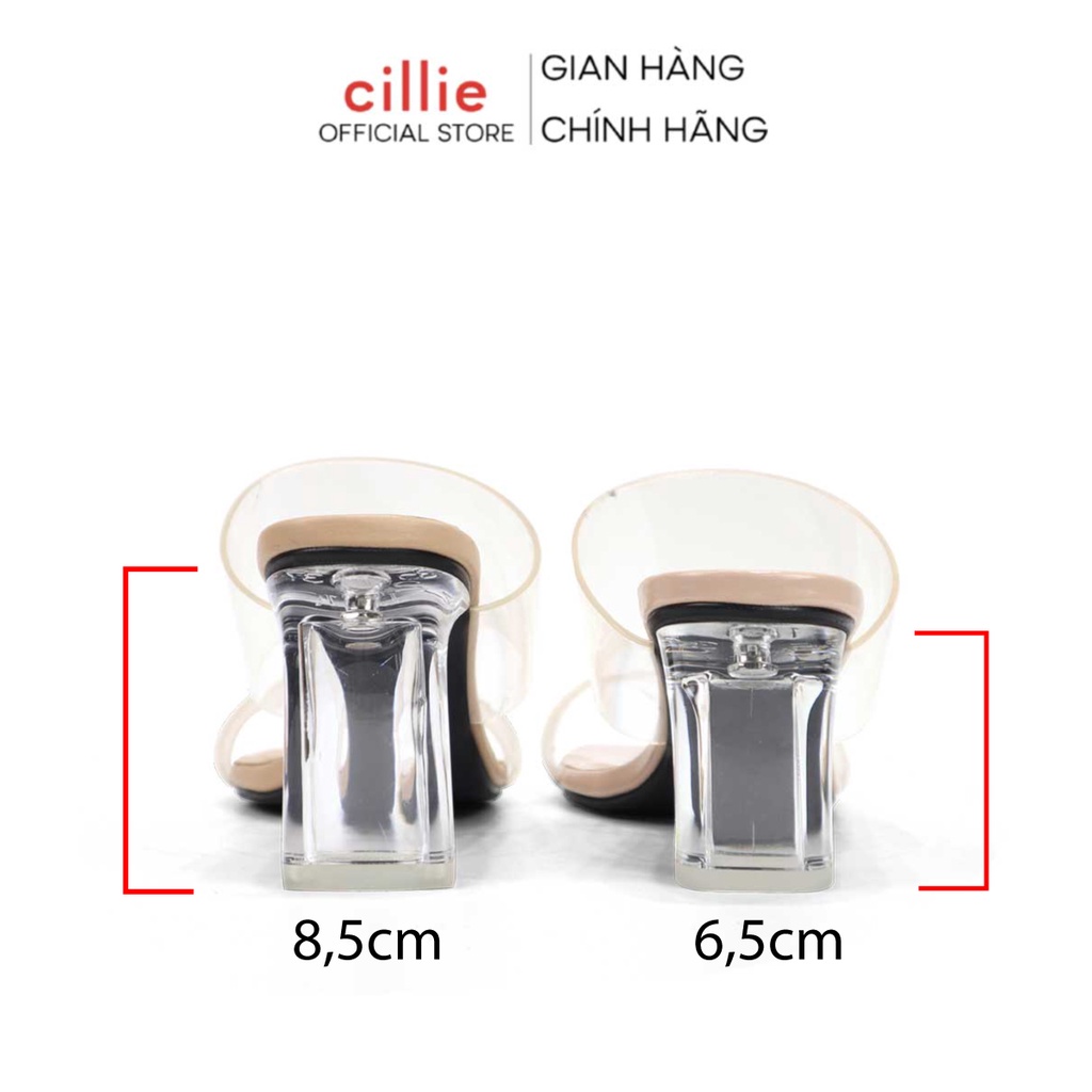 Guốc nữ quai trong thời trang mang dạo phố đi chơi, đi làm quai ngang gót trong sang chảnh cao 7cm 8cm Cillie 1022