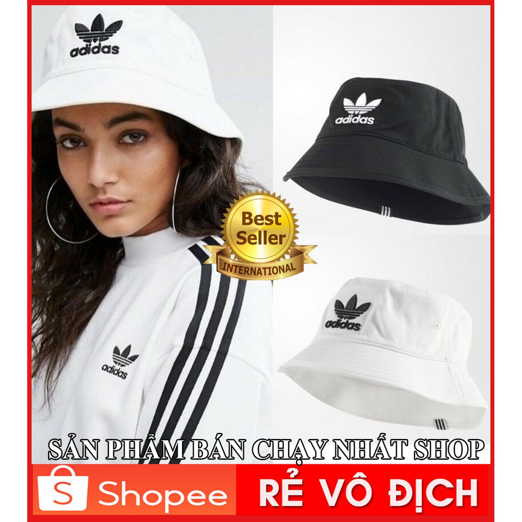 ⚡️ [ 💖 FREESHIP 💖] Mũ / Nón Tai Bèo / Nón Adidas Originals ADICOLOR BUCKET HAT - BK7350 White | HÀNG XUẤT DƯ XỊN