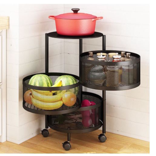 { SALE} Kệ xoay thông minh để đồ đa năng, đựng củ quả ở bếp, Xe để đồ dùng nhà tắm di chuyển tiện dụng