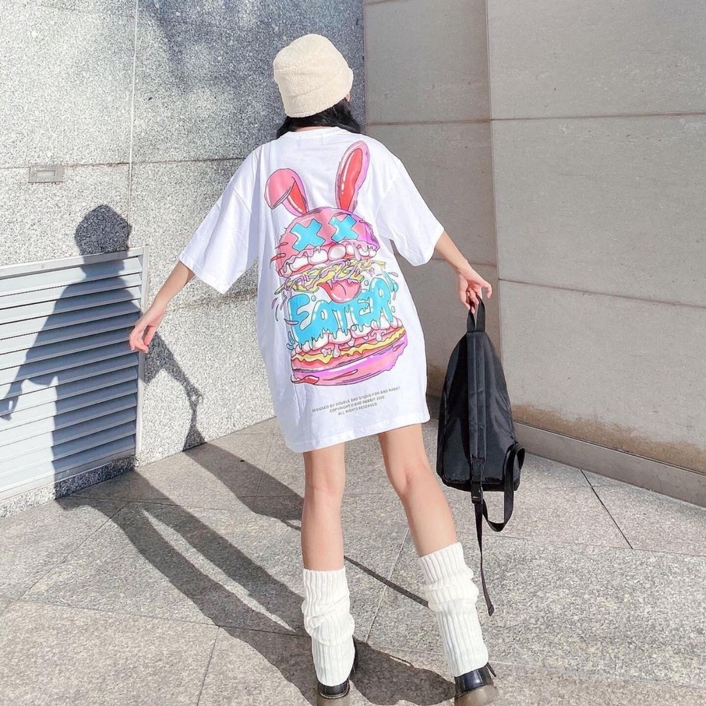 Áo Thun Tay Lỡ EATER Form Rộng Nam Nữ Style Cá Tính Phong Cách Ulzzang Unisex