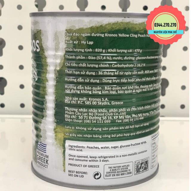 Đào Ngâm Kronos Lon sơn 820gr - Date mới 2023, nắp giật tiện dụng | BigBuy360 - bigbuy360.vn