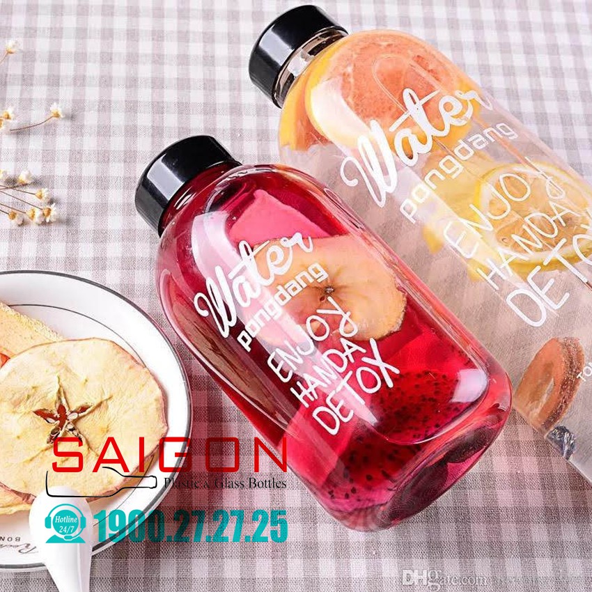 Bình Nước Thủy Tinh Water Detox Trong Suốt