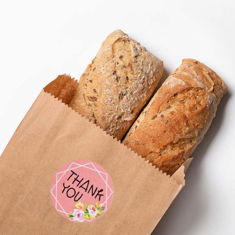 Cuộn 500 hình dán tròn 9 kiểu họa tiết hoa dùng để gói quà dán nhãn niêm phong