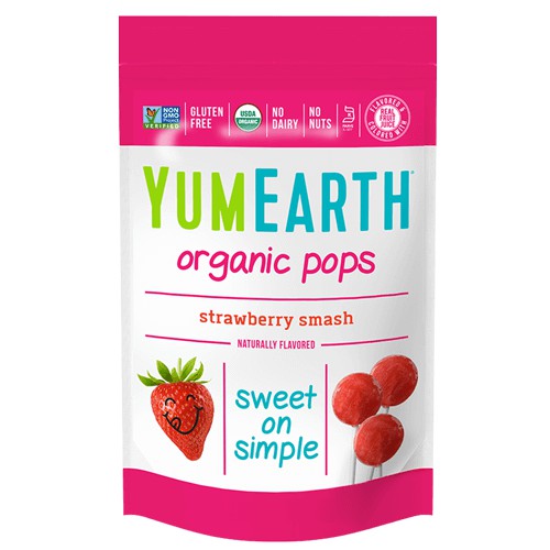 (2 vị) Kẹo mút hữu cơ Yum Earth gói 85gr (14 cây)