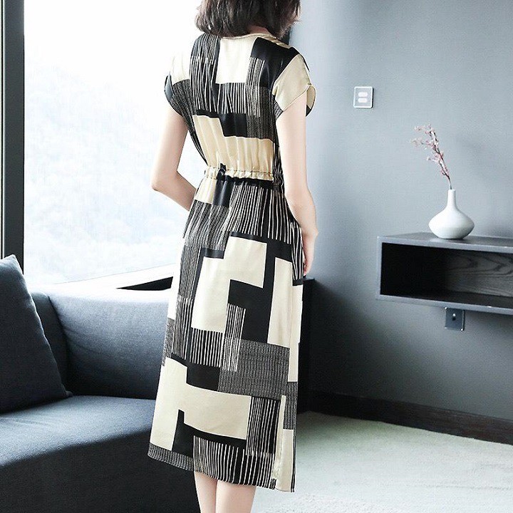 Đầm Suông Thắt Eo Họa Tiết Misa Fashion Thanh Lịch Giá Rẻ, Vải Đẹp - MS366