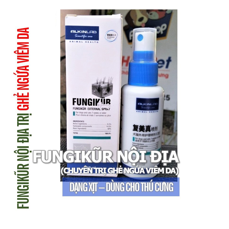 Doremiu- Fungikur Mitecyn Xịt Ve rận bọ chét trên chó mèo