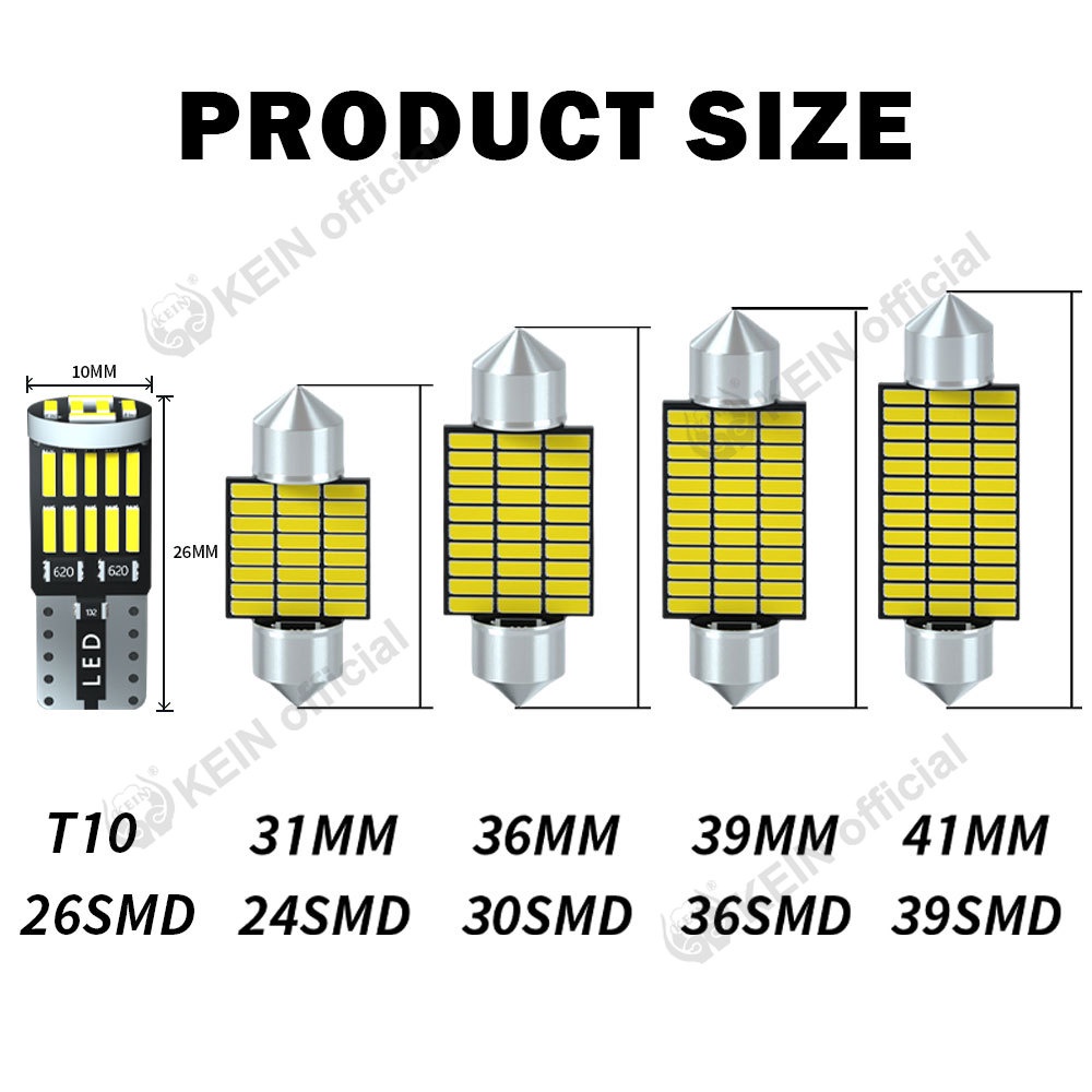 Bóng Đèn Led T10 BA9S T4W W5W 31MM 36MM 39MM 41MM Ánh Sáng Trắng Dành Cho Ô Tô / Mô Tô