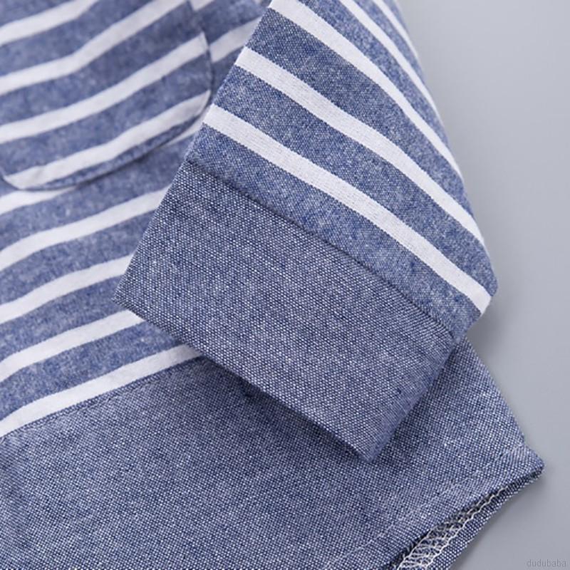 Bộ áo tay dài kẻ sọc + quần jean denim cho bé trai từ 0-5 tuổi