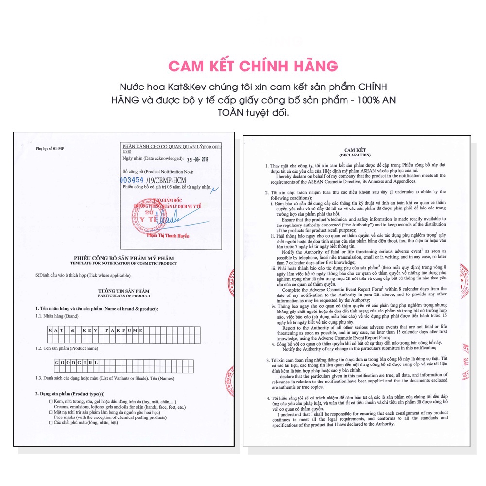 Nước hoa nữ Good Girl Kat &amp; Kev Parfume chiết xuất tự nhiên / Dầu thơm nữ hương thơm điệu đà, ngọt ngào (Chai 12ml)