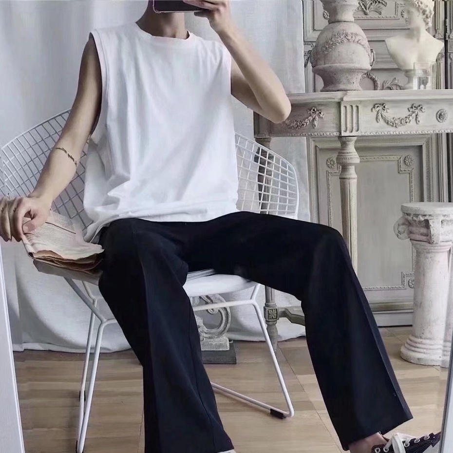 Áo thun hàn quốc Màu Trơn thời trang áo thun thể thao nam phong cách Hàn Quốc áo trắng unisex áo thun tay dài